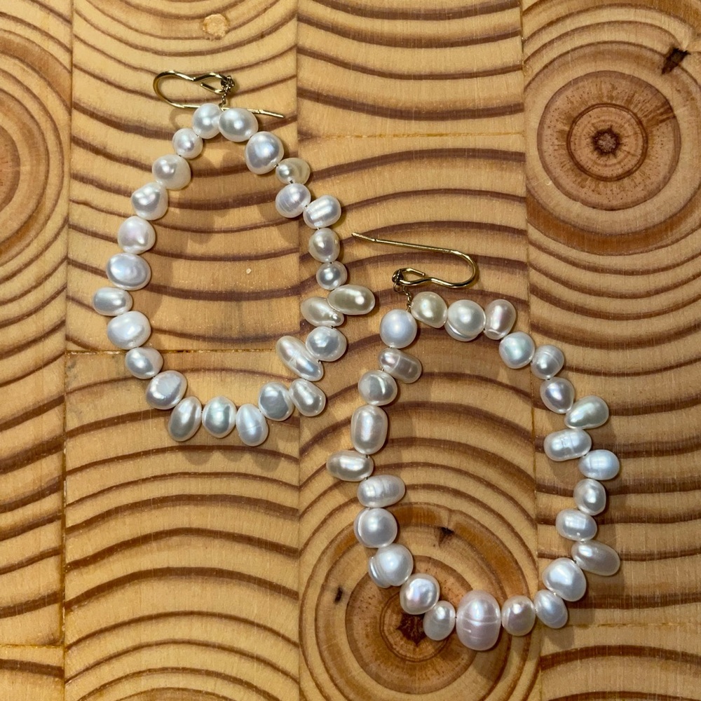 Pearl tear drop earrings